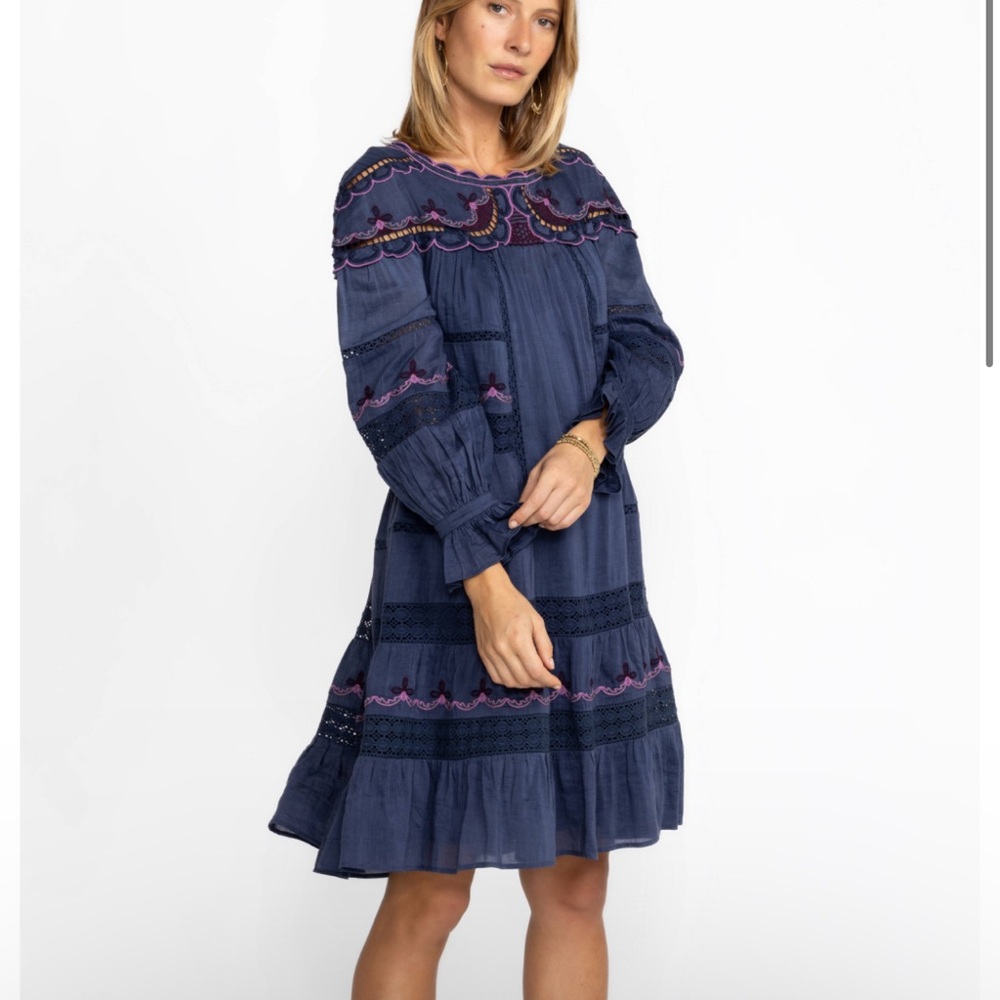 Johnny Was Linen Reina Mini Dress - Picture 4 of 13